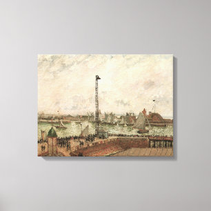 Pilot's Jetty, Le Havre, Misty van Camille Pissarr Canvas Afdruk