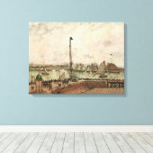 Pilot's Jetty, Le Havre, Misty van Camille Pissarr Canvas Afdruk (Insitu (Houten vloer))
