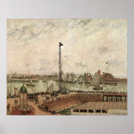 Pilot's Jetty, Le Havre, Misty van Camille Pissarr Poster (Voorkant)