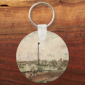 Pilot's Jetty, Le Havre, Misty van Camille Pissarr Sleutelhanger (Voorkant)