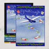 Pilot's Kaart voor kerstfeestdagen met foto's (Voorkant / Achterkant)