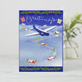 Pilot's Kaart voor kerstfeestdagen met foto's (Staand voorkant)