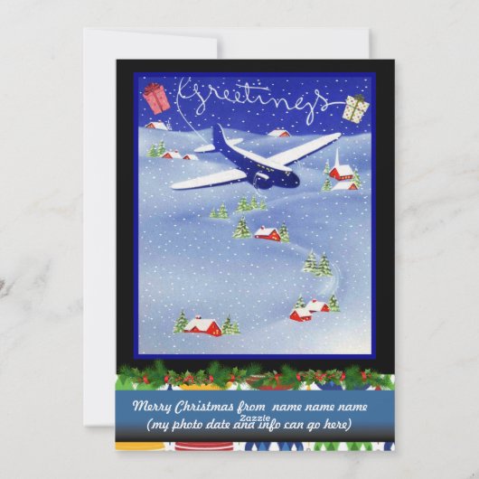 Pilot's Kaart voor kerstfeestdagen met foto's (Achterkant)