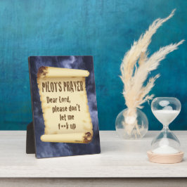 Pilot's Prayer Plaque met Easel Fotoplaat