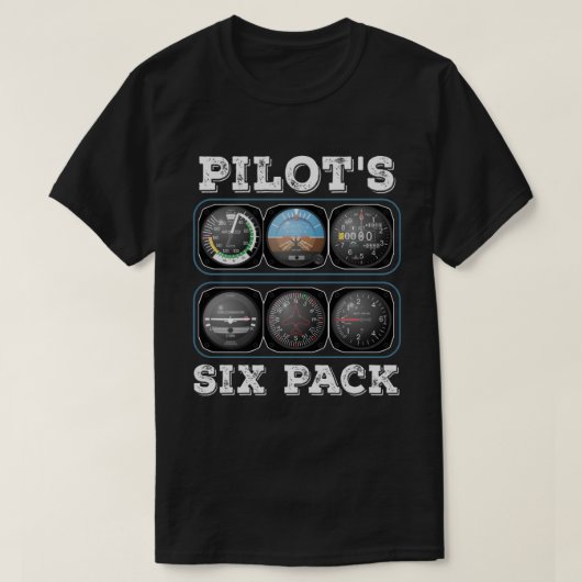 Pilot's Six Pack T-Shirt | Vluchtinstrumenten Avia (Design voorkant)
