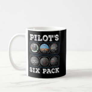 Pilot's Six Pack T-Shirt Vluchtinstrumenten Avia Koffiemok