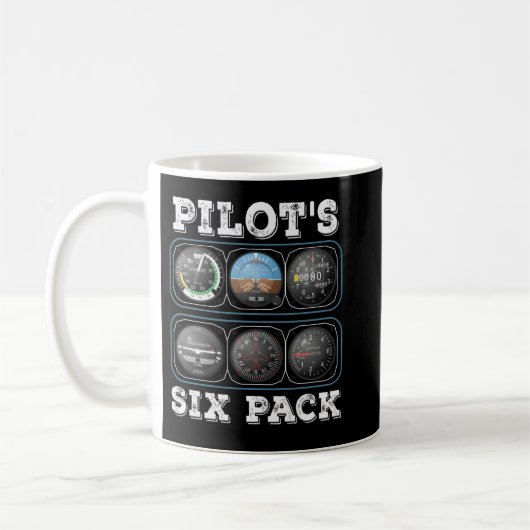 Pilot's Six Pack T-Shirt | Vluchtinstrumenten Avia Koffiemok (Links)