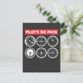 Pilot's Six Pack Vliegtuigenluchtvaart Briefkaart (Staand voorkant)
