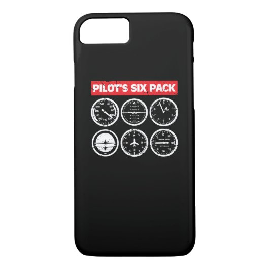 Pilot's Six Pack Vliegtuigenluchtvaart Case-Mate iPhone Case (Achterkant)