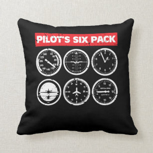 Pilot's Six Pack Vliegtuigenluchtvaart Kussen