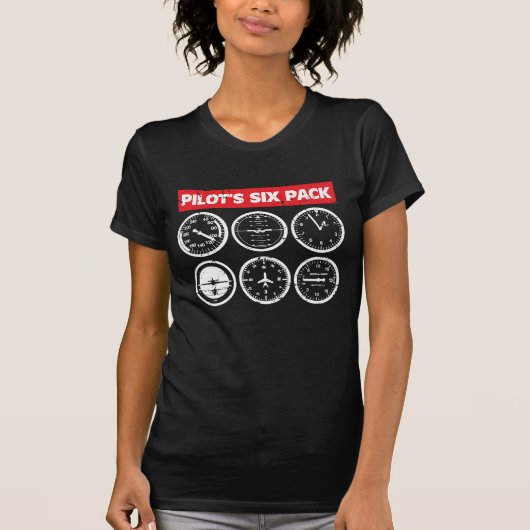 Pilot's Six Pack Vliegtuigenluchtvaart T-shirt (Voorkant)