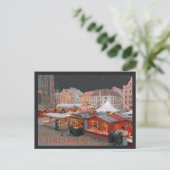 Pilsen - Kerstmarkt verlichting Feestdagenkaart (Staand voorkant)