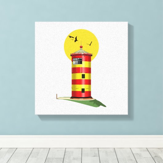Pilsum Lighthouse Duitsland Canvas Afdruk (Insitu (Houten vloer))