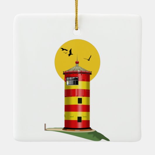 Pilsum Lighthouse Duitsland Keramisch Ornament (Achterkant)