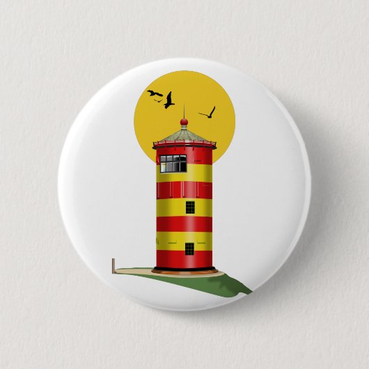 Pilsum Lighthouse Duitsland Ronde Button 5,7 Cm (Voorkant)