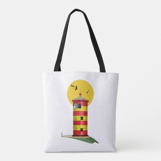 Pilsum Lighthouse Duitsland Tote Bag (Achterkant)