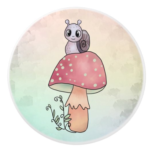 Pilz mit Schnecke Keramische Knop (Voorkant)