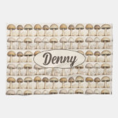 Pilze Muster braun, beige und grau Theedoek (Horizontaal)