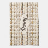 Pilze Muster braun, beige und grau Theedoek (Verticaal)