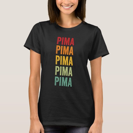 Pima County Arizona Rainbow Text Design T-shirt (Voorkant)