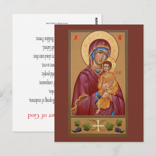 Pimen Moeder van God Prayer Card Briefkaart (Voorkant / Achterkant)