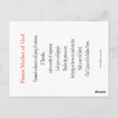 Pimen Moeder van God Prayer Card Briefkaart (Achterkant)