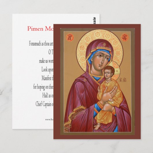 Pimen Moeder van God Prayer Kaart (Voorkant / Achterkant)