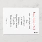 Pimen Moeder van God Prayer Kaart (Achterkant)