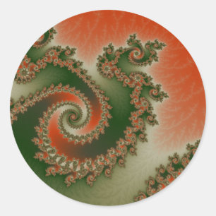Piment Olijf Drievoudige Krulstickers Ronde Sticker