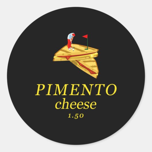 Pimento Kaas Grappige Golf Vader  Ronde Sticker (Voorkant)