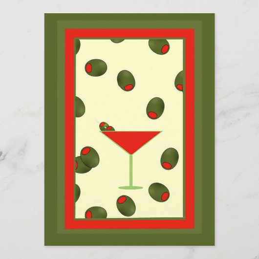 Pimento Olife Martini Party Menu Kaart (Achterkant)