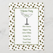 Pimento Olife Martini Party Menu Kaart (Voorkant)