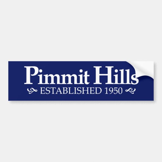 Pimmit Hills Est. 1950 Bumpersticker (Voorkant)