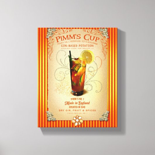 Pimm's Cup Cocktail Canvas Afdruk (Voorkant)