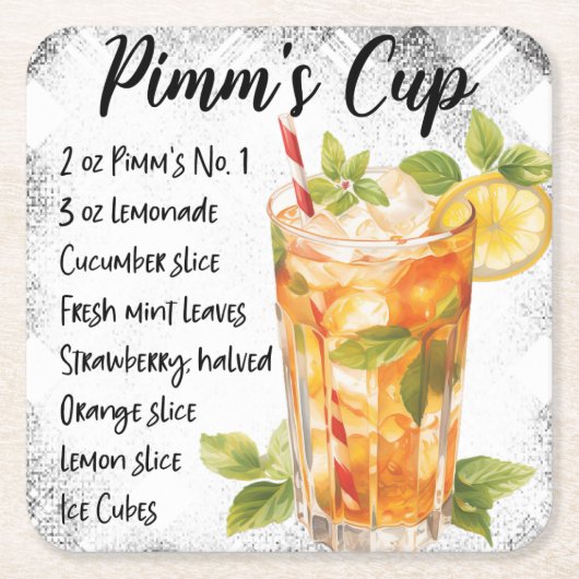 Pimm's Cup Kartonnen Onderzetters (Voorkant)