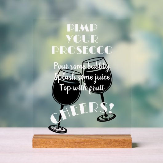 Pimp je Prosecco-cocktailbar leuk Acryl Bord (Neutraal)