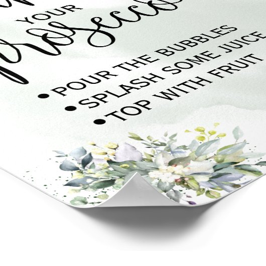 Pimp je prosecco eucalyptus succulente groene bord poster (Hoek)