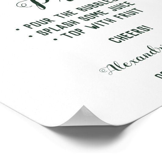 Pimp je Prosecco Greenery Eucalyptus Wedding Poster (Hoek)