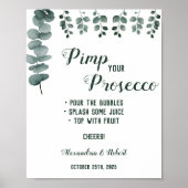 Pimp je Prosecco Greenery Eucalyptus Wedding Poster (Voorkant)
