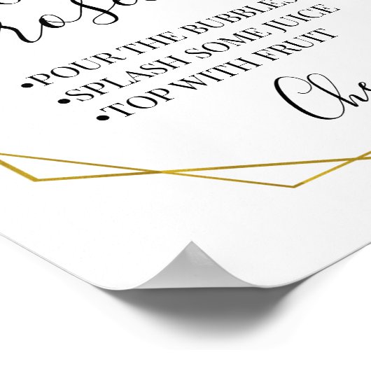 Pimp je prosecco greenery Gold douchebord Poster (Hoek)