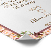 Pimp je Prosecco Roze Bloemen Frame Bruiloft  Poster (Hoek)