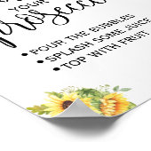 Pimp je prosecco zonnebloemen bloemstuk bord poster (Hoek)