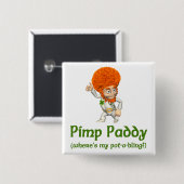 Pimp Paddy-knop Vierkante Button 5,1 Cm (Voorkant /achterkant)