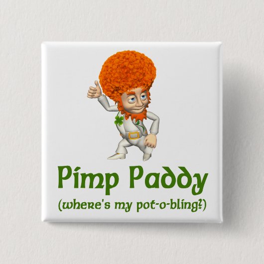 Pimp Paddy-knop Vierkante Button 5,1 Cm (Voorkant)