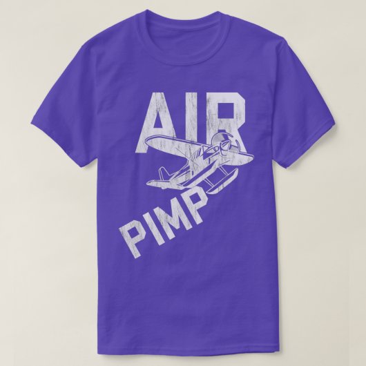 Pimp Pilot Funny Distress T-shirt (Design voorkant)