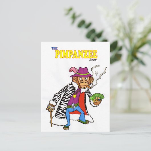 Pimpansee groot briefkaart (Staand voorkant)