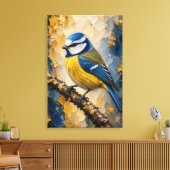Pimpelmees Luxe Impasto Canvasprint Canvas Afdruk (Insitu (Woonkamer))