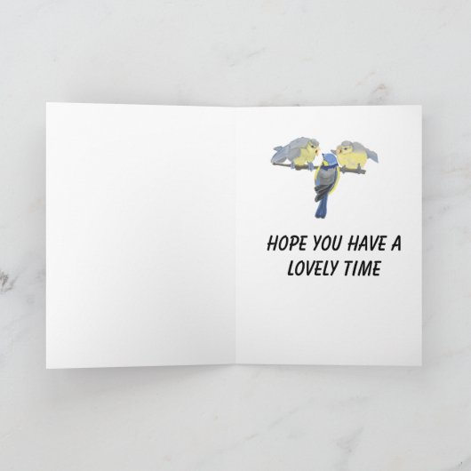 Pimpelmees Moeder en Baby's Pasen Feestdagen Kaart (Binnen)