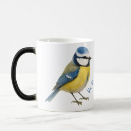 Pimpelmees mok, waterverf tuin vogel kunst magische mok