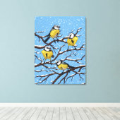 Pimpelmezen in de winter canvas afdruk (Insitu (Houten vloer))